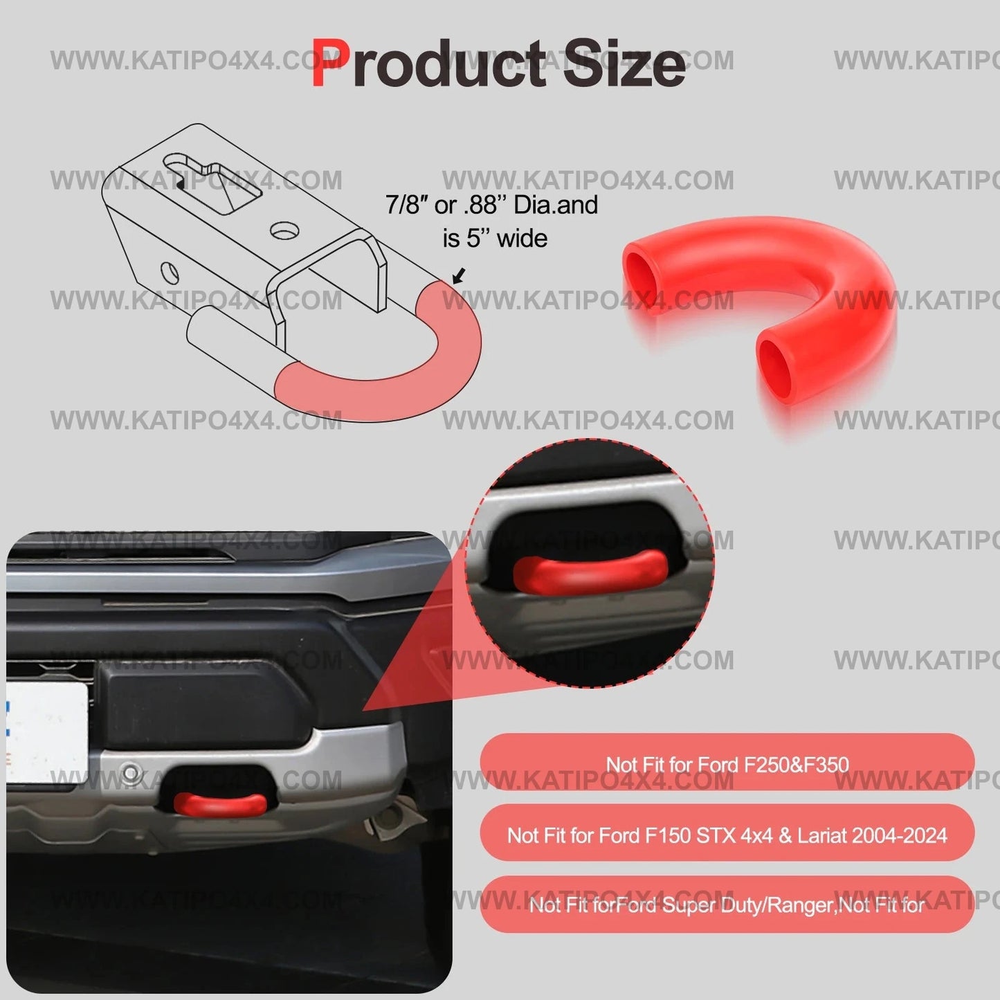 Tow Mount Covers for Ford RANGER RAPTOR Tow Hook Cover ( Pair ) FREE Worldwide shipping