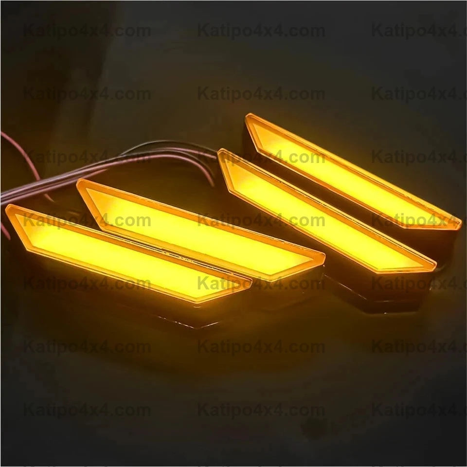 2022+ NEXT-GEN RANGER RAPTOR GRILL LIGHTS ( PERFECT FIT ) 4PC AMBER OR WHITE LED FRONT GRILLE LIGHT LAMPS