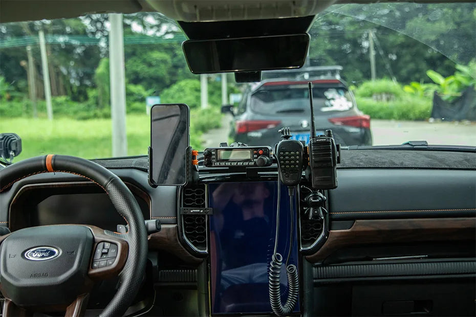 NEXT-GEN FORD RANGER & RAPTOR Center console CELL PHONE, UHF HOLDER , GOPRO Mounting Bracket