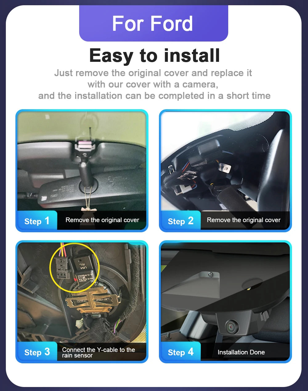 4K Dashcam for Ford Ranger, Everest & Raptor 2022+ ( Plug & Play Perfect fit )