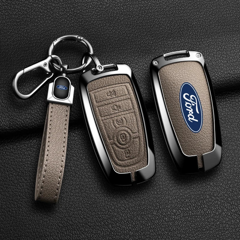 Premium key fob Cover in Alloy & Leather for 2022+ FORD RANGER, EVEREST & RAPTOR ( FREE WORLDWIDE SHIPPING )
