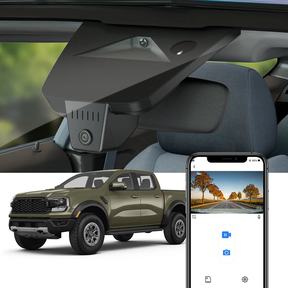4K Dashcam for Ford Ranger, Everest & Raptor 2022+ ( Plug & Play Perfect fit )