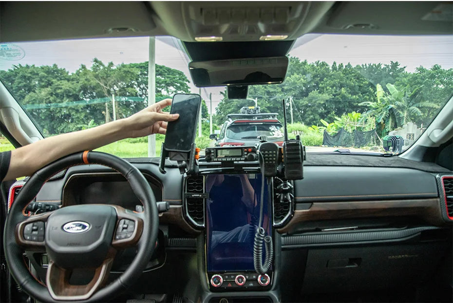 NEXT-GEN FORD RANGER & RAPTOR Center console CELL PHONE, UHF HOLDER , GOPRO Mounting Bracket