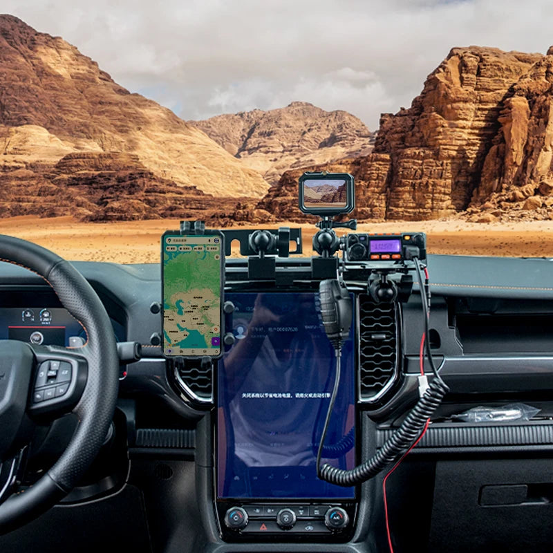 NEXT-GEN FORD RANGER & RAPTOR Center console CELL PHONE, UHF HOLDER , GOPRO Mounting Bracket