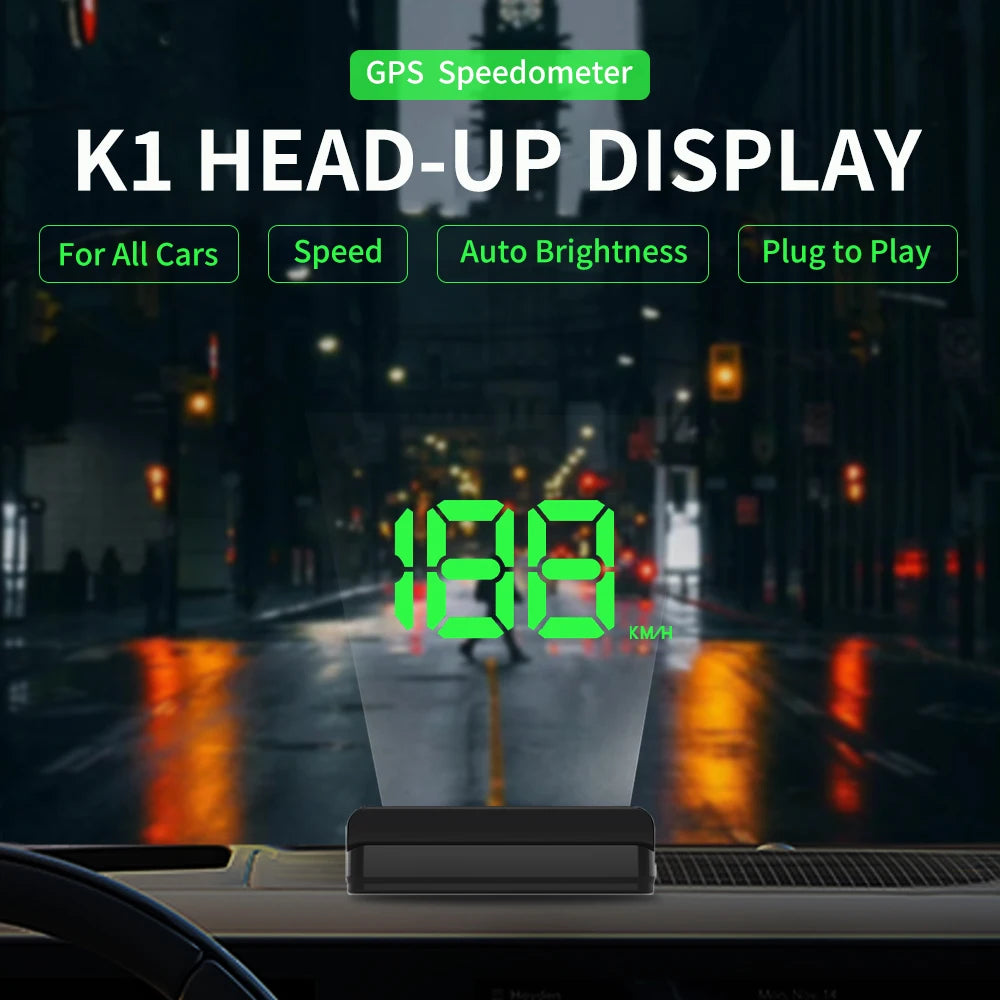 HUD Head-up Display Car GPS Digital Speedometer Universal ( Plug & Play ) USB PORT