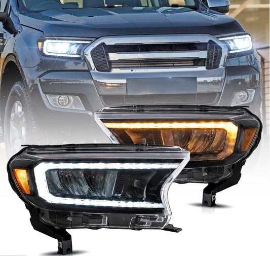 ( ROAD LEGAL LED HEADLIGHTS  ) FORD RANGER, EVEREST & RAPTOR (2015-2022) - ( FREE WORLD WIDE SHIPPING )