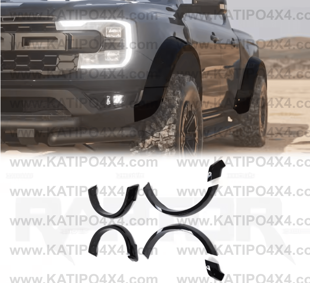 +50mm NEXT-GEN RANGER RAPTOR - WIDE BODY Wheel Arch FLARES ( CLIP ON STYLE )  NEW ZEALAND ONLY PRICE