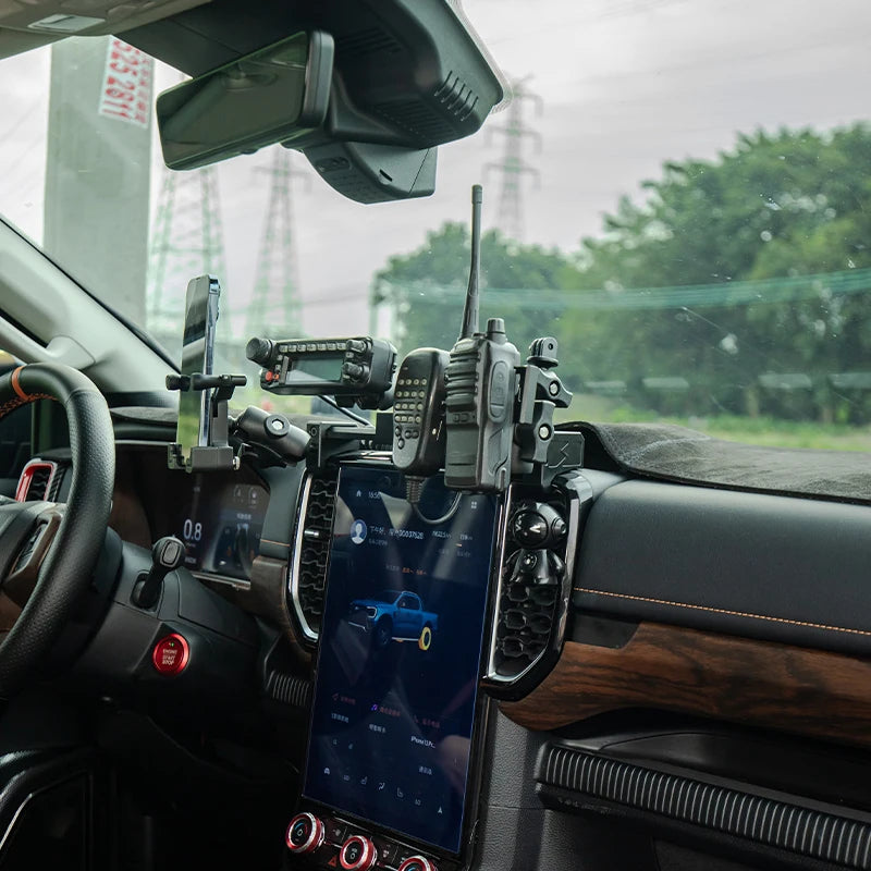 NEXT-GEN FORD RANGER & RAPTOR Center console CELL PHONE, UHF HOLDER , GOPRO Mounting Bracket