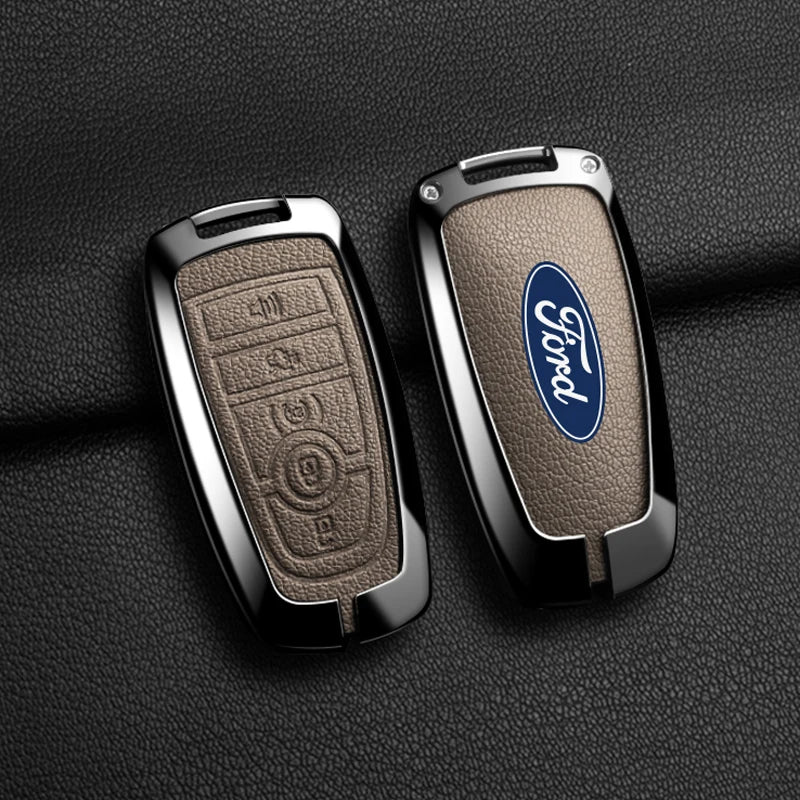 Premium key fob Cover in Alloy & Leather for 2022+ FORD RANGER, EVEREST & RAPTOR ( FREE WORLDWIDE SHIPPING )