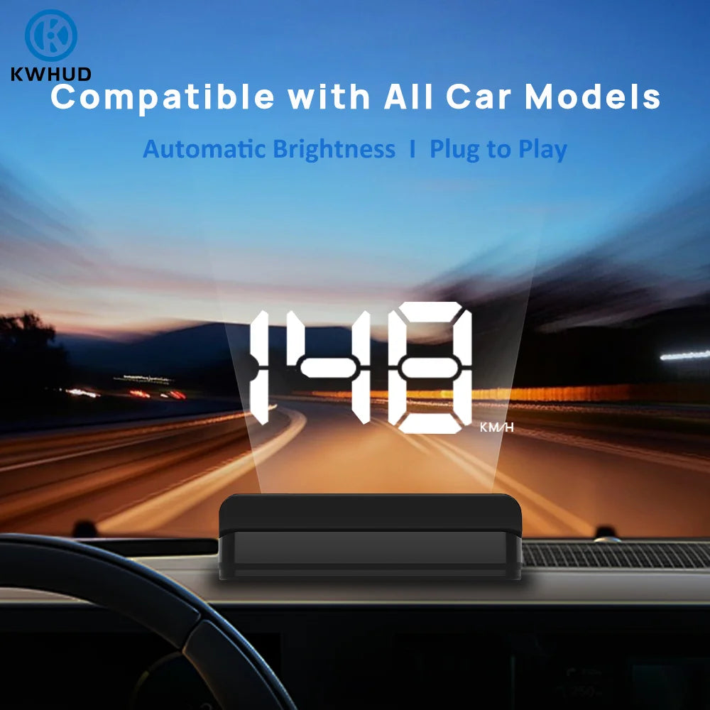 HUD Head-up Display Car GPS Digital Speedometer Universal ( Plug & Play ) USB PORT