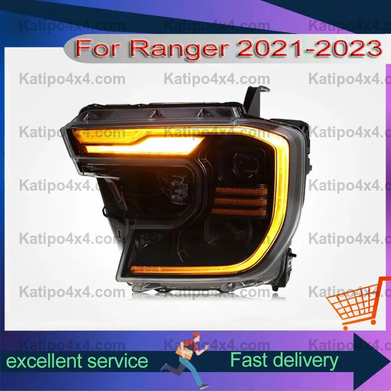 New Style Headlights For Ford Ranger T9 2021-2023 Refit Upgrade LED Du ...