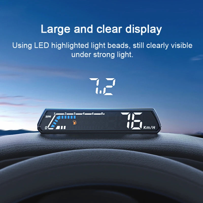 HEADS UP DISPLAY: Car Speedometer Digital Display Car Speed Voltage Oil Consumption Water Temperature Meter Multifunctional Display