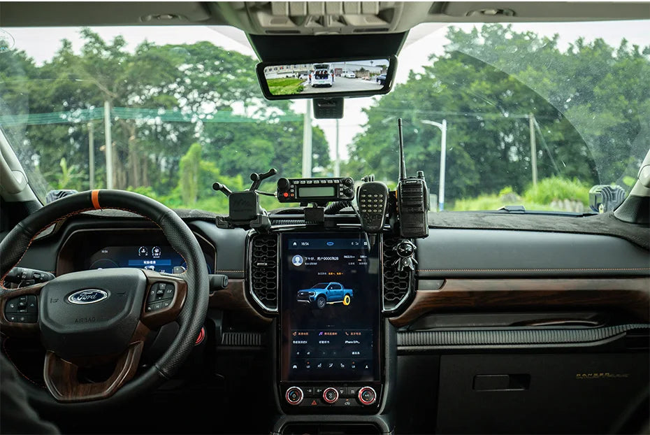 NEXT-GEN FORD RANGER & RAPTOR Center console CELL PHONE, UHF HOLDER , GOPRO Mounting Bracket