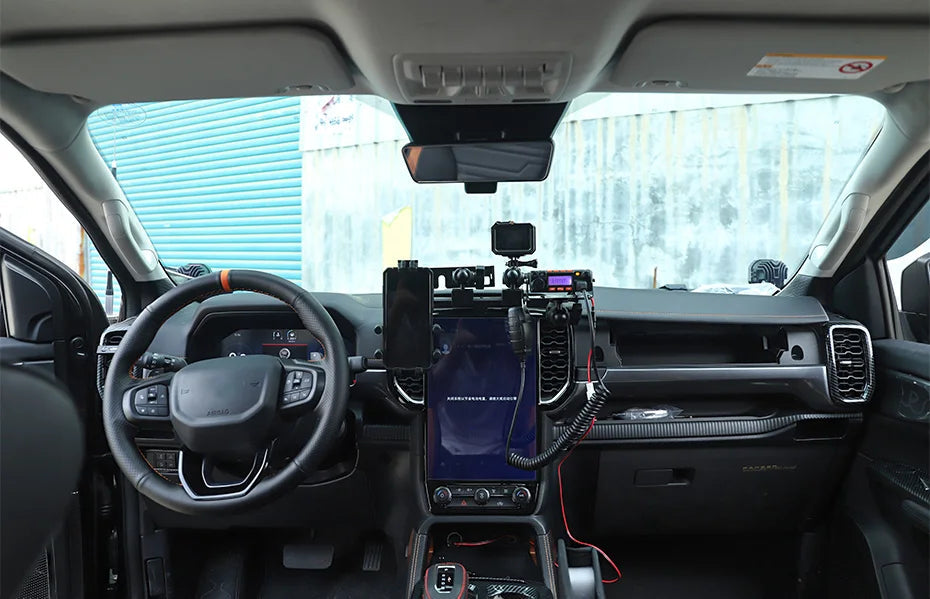 NEXT-GEN FORD RANGER & RAPTOR Center console CELL PHONE, UHF HOLDER , GOPRO Mounting Bracket