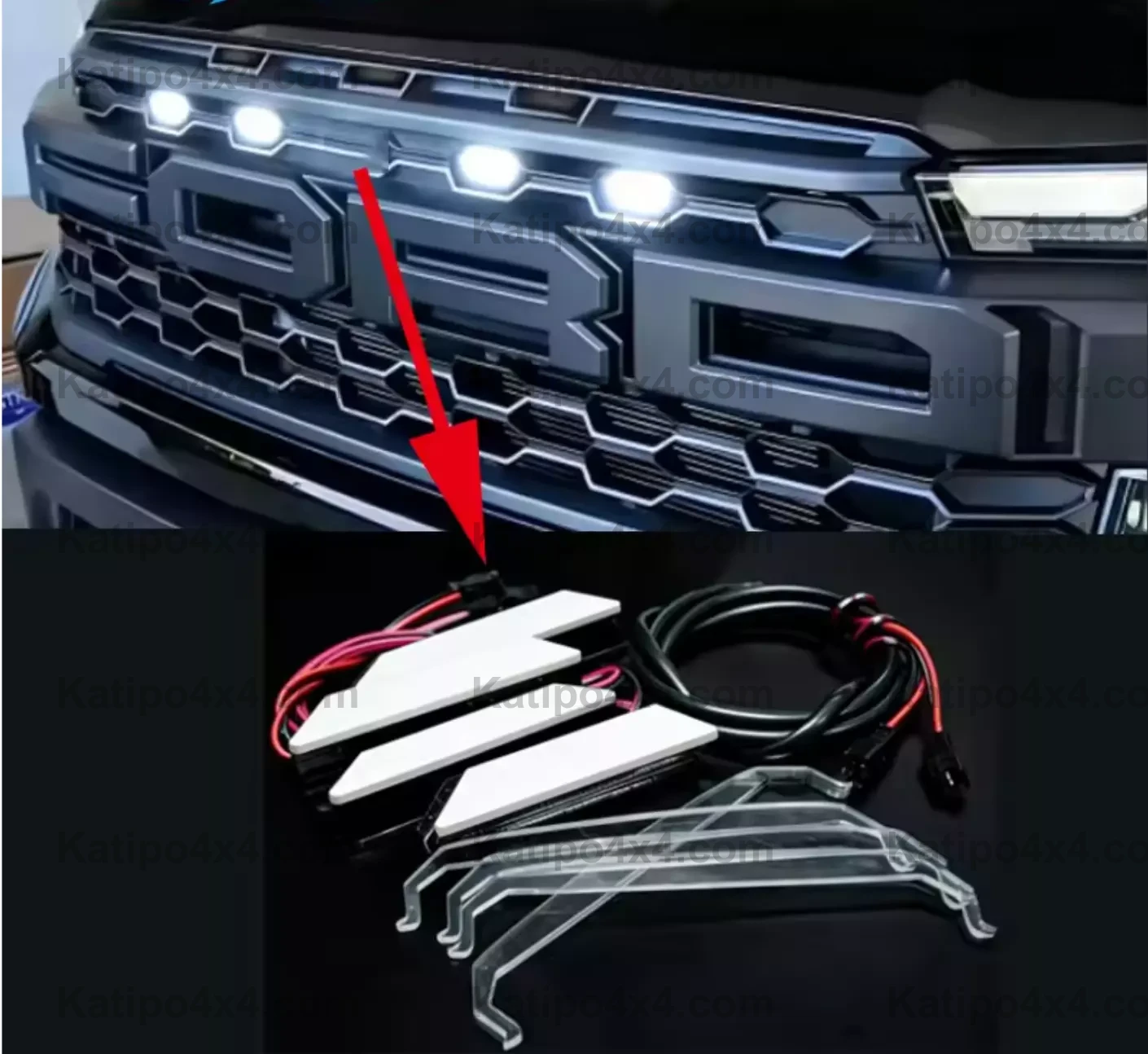 2022+ NEXT-GEN RANGER RAPTOR GRILL LIGHTS ( PERFECT FIT ) 4PC AMBER OR WHITE LED FRONT GRILLE LIGHT LAMPS