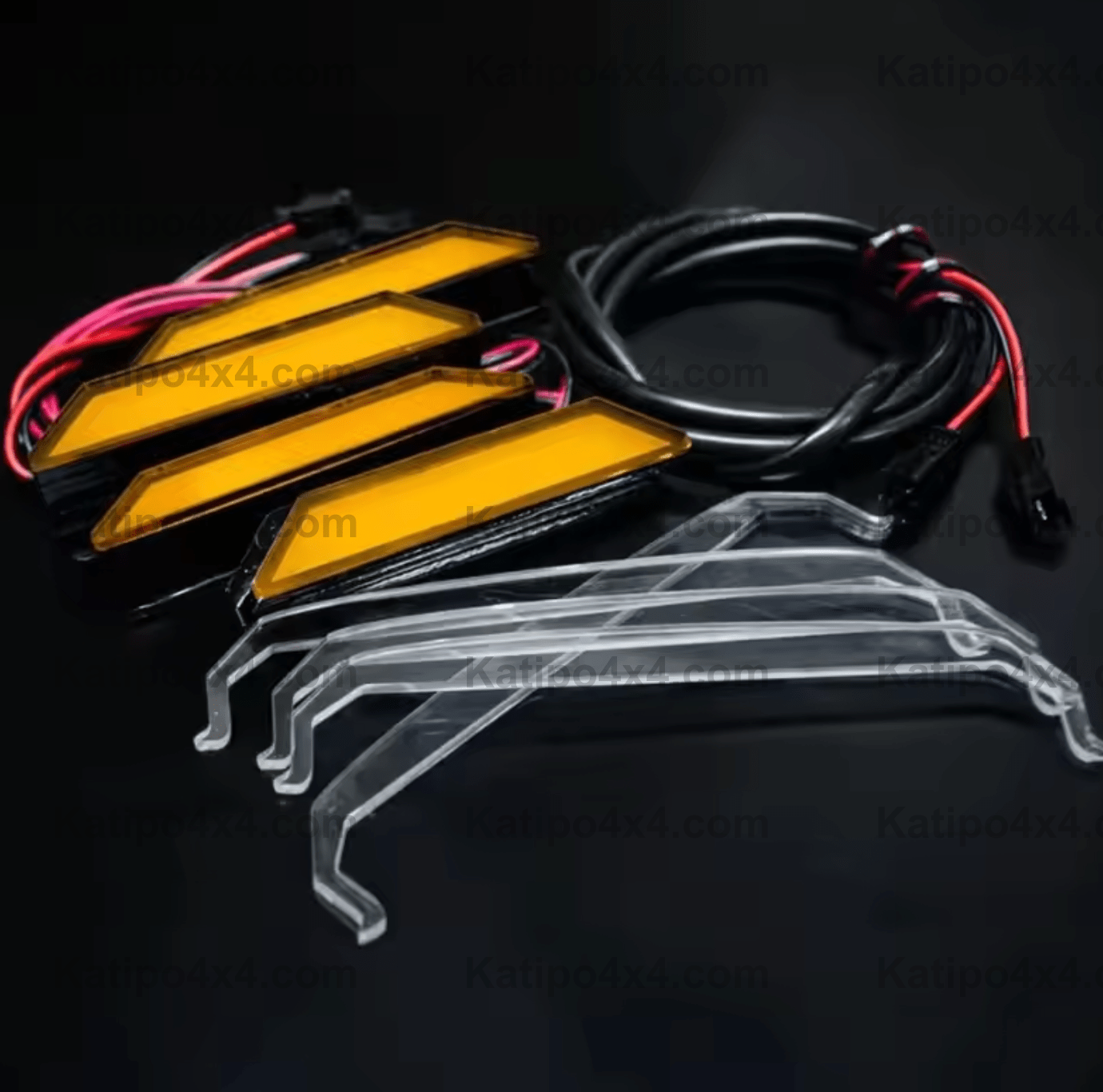 2022+ NEXT-GEN RANGER RAPTOR GRILL LIGHTS ( PERFECT FIT ) 4PC AMBER OR WHITE LED FRONT GRILLE LIGHT LAMPS