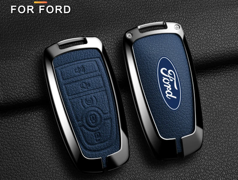 Premium key fob Cover in Alloy & Leather for 2022+ FORD RANGER, EVEREST & RAPTOR ( FREE WORLDWIDE SHIPPING )