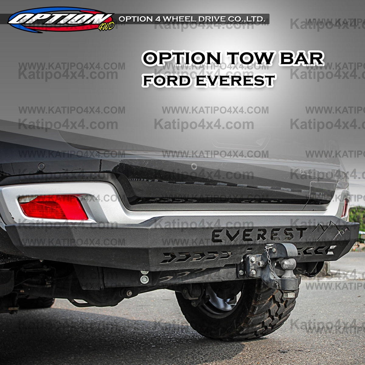 OPTION4WD, FORD EVEREST, V.1 REAR TOW BAR ( 2015-2022 ) No – KATIPO 4X4™