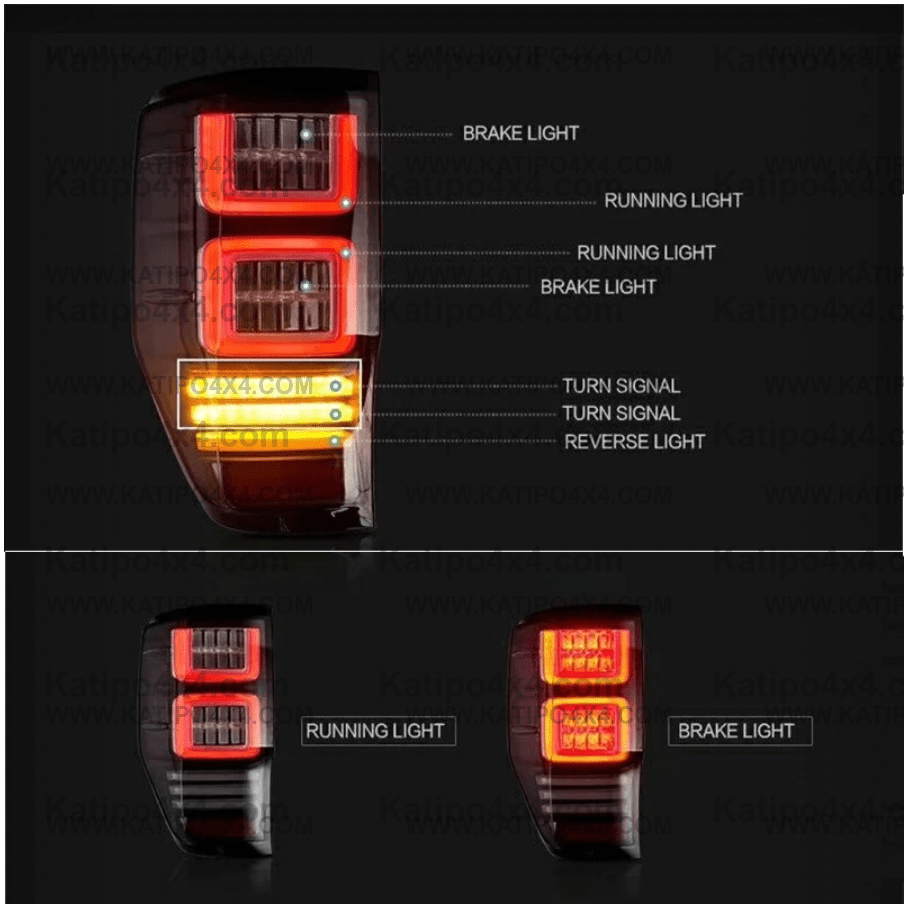 FORD RANGER & RAPTOR LED REAR TAIL LIGHTS, TYPE - TERMINATOR (2012-202 ...