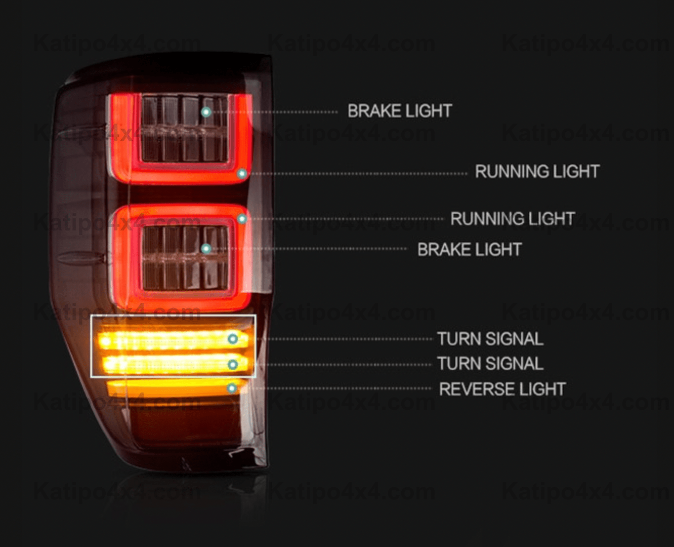 FORD RANGER & RAPTOR LED REAR TAIL LIGHTS, TYPE - TERMINATOR (2012-202 ...