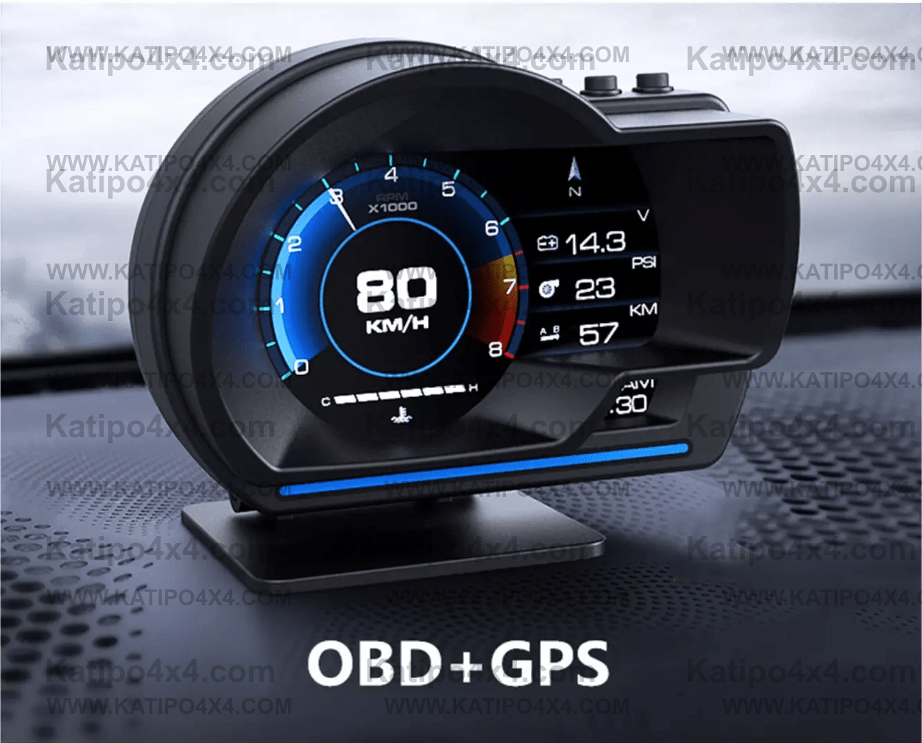 OBD2+GPS Smart Car HUD Gauge Digital Odometer, Turbo boost, Oil Temp ...