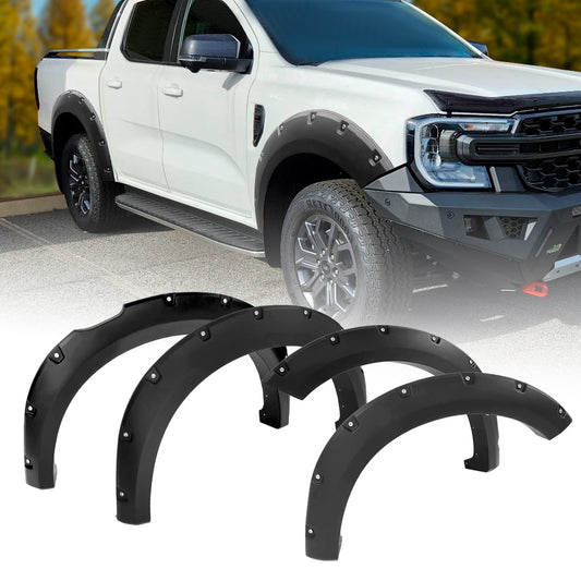 Bolt Style Fender Flares  For Ford Ranger 2023+ Next-Gen WILDTRAK SPORT XLT XLS XL With Front Bulbar 4&#39;&#39;